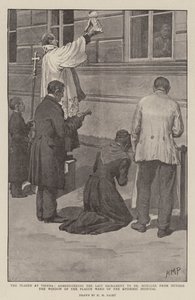 La peste à Vienne, administrant le dernier sacrement au Dr Mueller depuis la fenêtre de la salle de la peste de l
